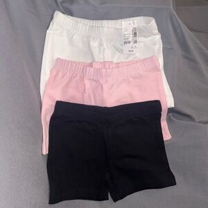 The Childrens Place Girls Bike Shorts 3-Pack Black White Pink Size XS Size 4 NWT
